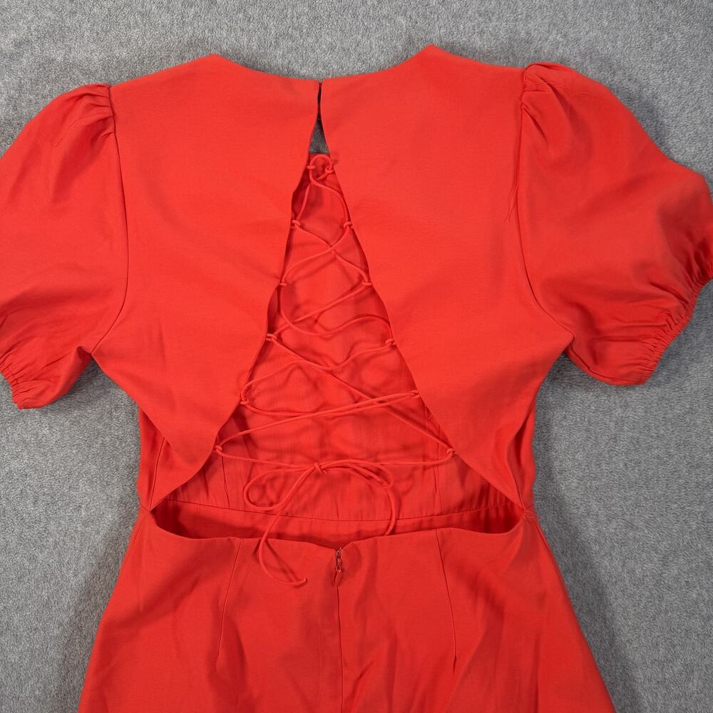 Idem Ditto Women's Large Beckham Dress Red Puff Sleeve Ruffled Tiered Mini New - Picture 10 of 10